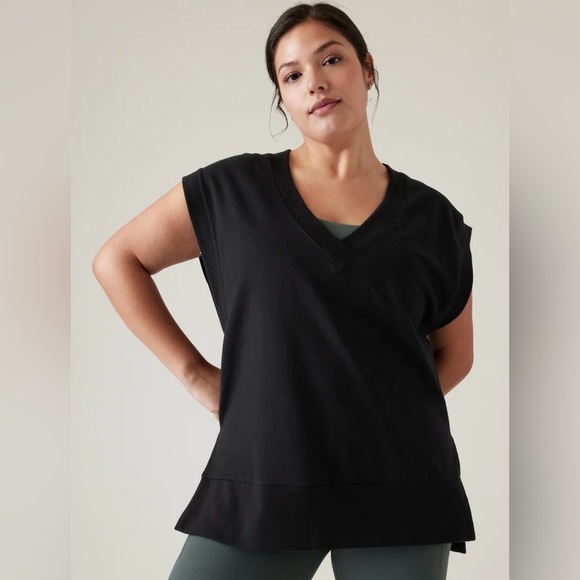 Athleta Retroterry V Neck Sweatshirt Tee - Picture 13 of 14
